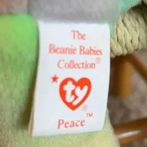 Ty Toys 996 Vintage Ty Peace Bear Beanie Babies Pastel Tie Dye